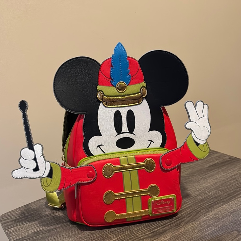 Disney Mickey Mouse Band Leader Mini Backpack Red and Black